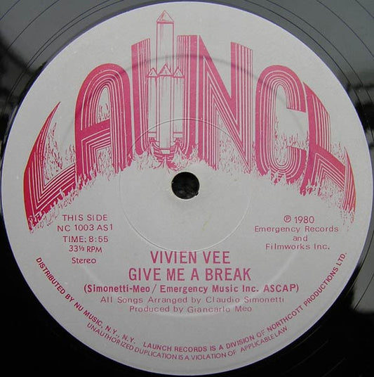 Vivien Vee : Give Me A Break / Remember (12")