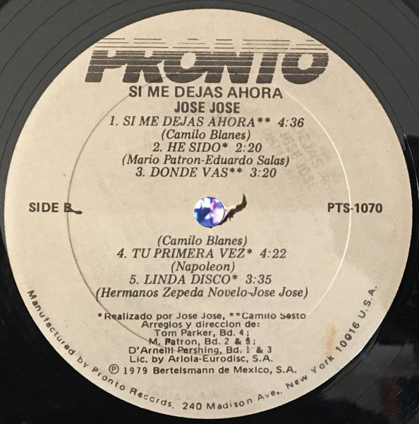 José José : Si Me Dejas Ahora (LP, Album)