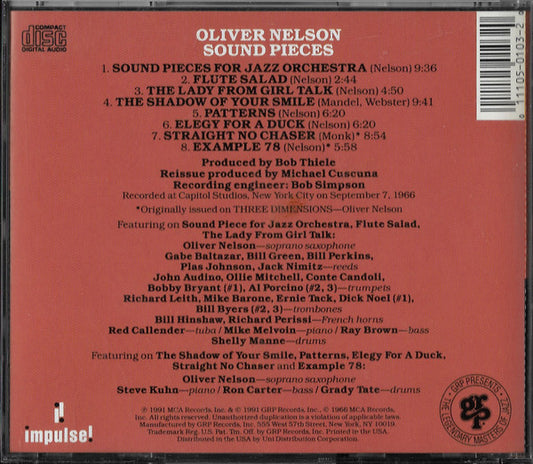 Oliver Nelson - Sound Pieces vinyl record, CD (Near Mint (NM or M-)) | Lulo Records