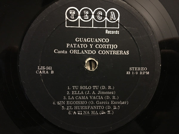 Carlos "Patato" Valdes Y Cortijo Canta: Orlando Contreras : Guaguanco (LP, Album)