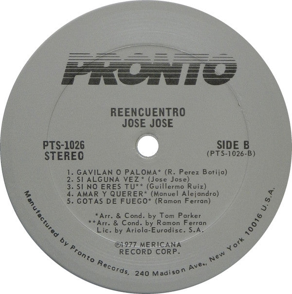José José : Reencuentro (LP, Album)