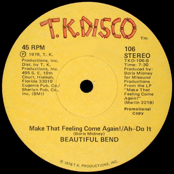 Beautiful Bend : That's The Meaning/Boogie Motion / Make That Feeling Come Again!/Ah--Do It (12", Promo)