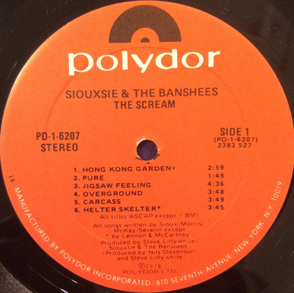 Siouxsie And The Banshees* : The Scream (LP, Album, Gol)