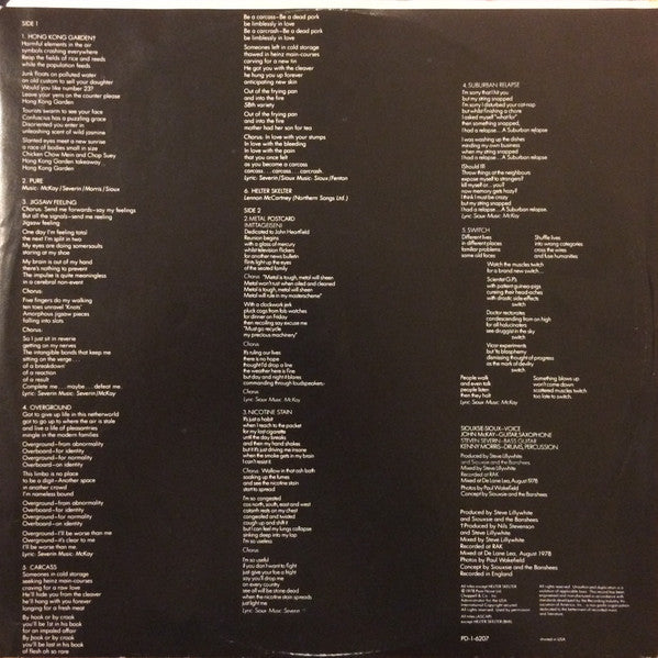 Siouxsie And The Banshees* : The Scream (LP, Album, Gol)