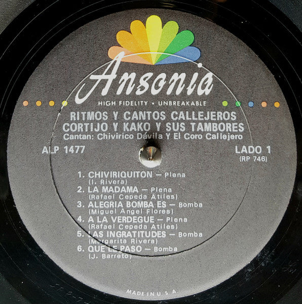 Cortijo Y Kako Y Sus Tambores : Ritmos Y Cantos Callejeros (LP, Album)