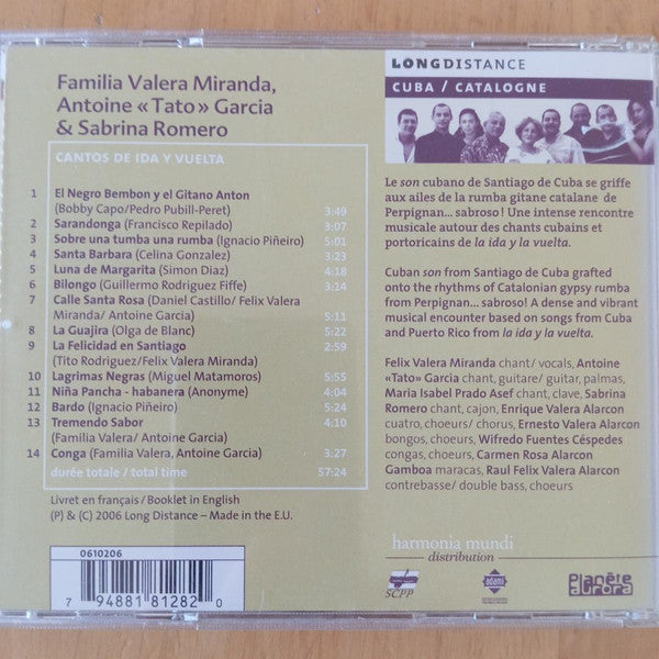 La Familia Valera Miranda, Antoine "Tato" Garcia & Sabrina Romero : Cantos De Ida Y Vuelta (CD, Album)