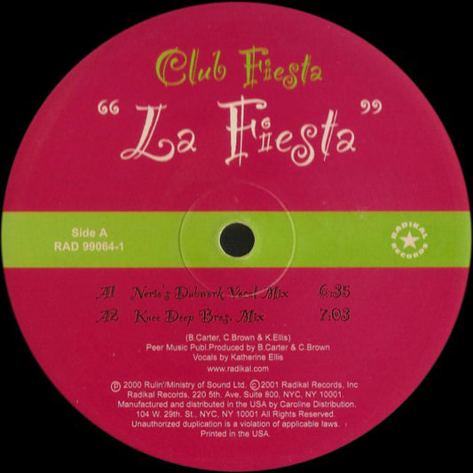 Club Fiesta : La Fiesta (12")