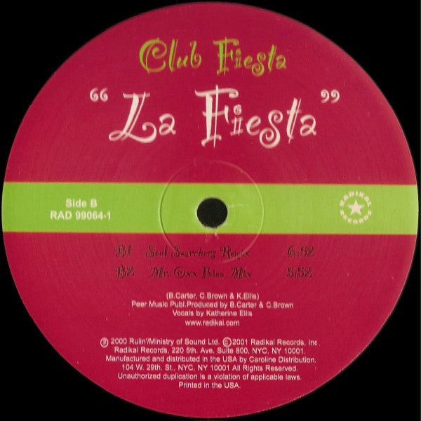 Club Fiesta : La Fiesta (12")