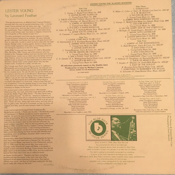Lester Young : The Aladdin Sessions (2xLP, Comp, Mono)