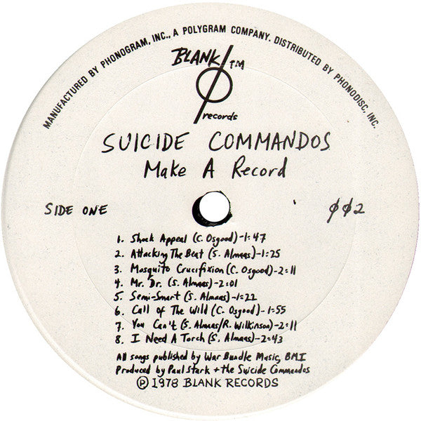 The Suicide Commandos : Make A Record (LP, Album)