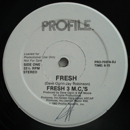 Fresh 3 MC's : Fresh (12", Promo)
