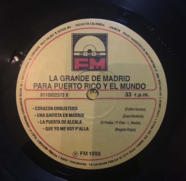 La Grande De Madrid : Para Puerto Rico Y El Mundo (LP, Album)