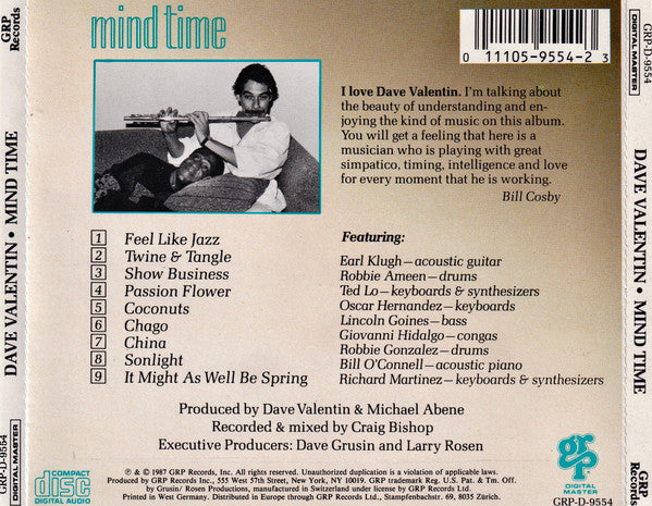 Dave Valentin : Mind Time (CD, Album)