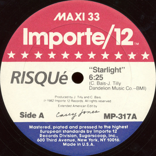 Risqué (2) : Starlight / The Girls Are Back In Town (12", Maxi)