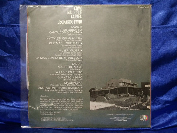 Leonardo Favio : Como Me Duele La Piel (LP, Album)