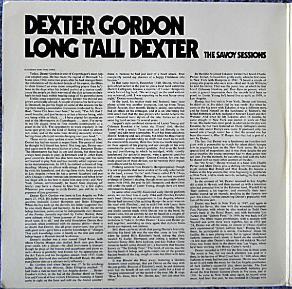 Dexter Gordon : Long Tall Dexter (2xLP, Comp)