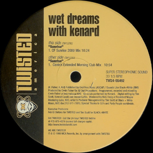 Wet Dreams With Kenard - Sunrise vinyl record, 2x12" (Very Good Plus (VG+)) | Lulo Records