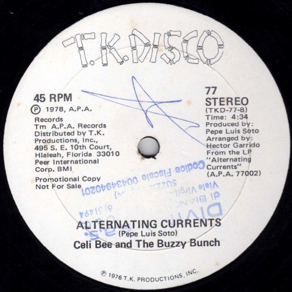 Celi Bee & The Buzzy Bunch : Macho (A Real, Real, One) / Alternating Currents (12", Promo)