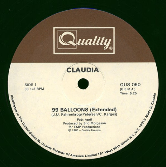 Claudia (62) : 99 Balloons (12", Single)