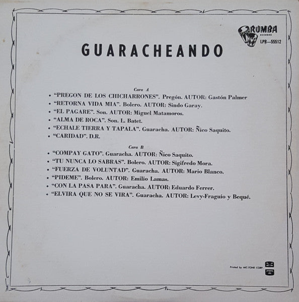 Los Guaracheros De Oriente : Guaracheando (LP, Album, RE, Whi)