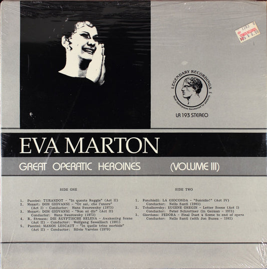 Éva Marton, Giacomo Puccini, Wolfgang Amadeus Mozart, Richard Strauss, Amilcare Ponchielli, Pyotr Ilyich Tchaikovsky, Umberto Giordano - Great Operatic Heroines Vol. III vinyl record, LP (Near Mint (NM or M-)) | Lulo Records