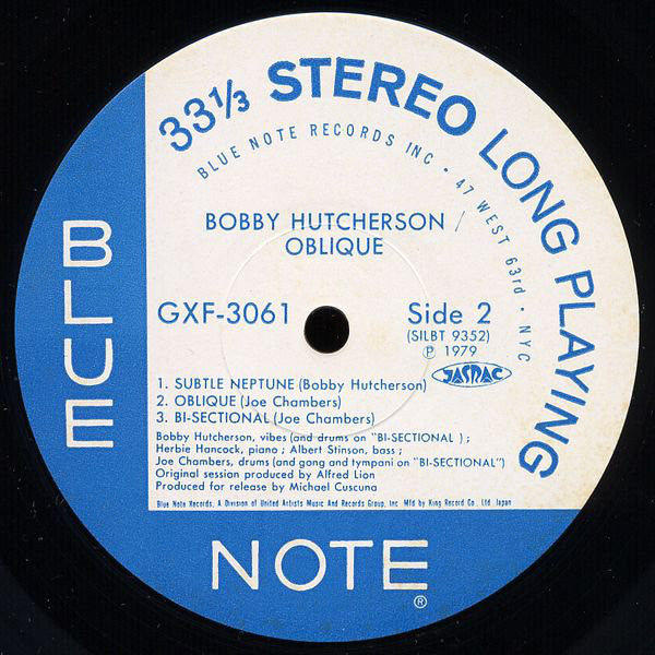Bobby Hutcherson : Oblique (LP, Album, Ltd)
