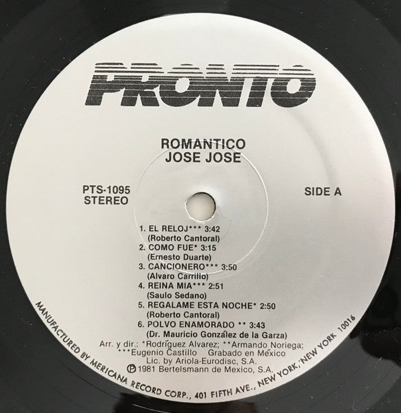 José José : Romántico (LP, Album)
