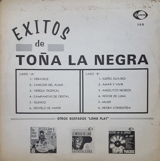 Ana Libia Y Su Conjunto - Exitos De Toña La Negra vinyl record, LP (Very Good Plus (VG+)) | Lulo Records