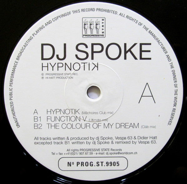 DJ Spoke : Hypnotik (12")