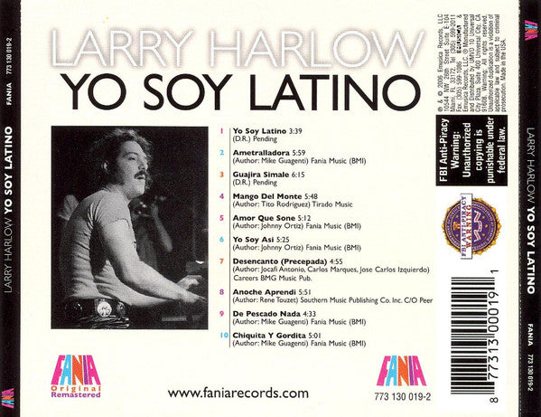 Larry Harlow : Yo Soy Latino (CD, Album, RE, RM)