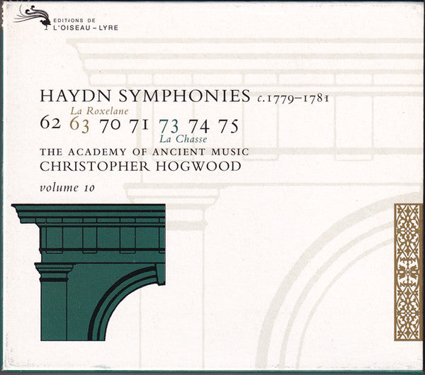 Joseph Haydn - The Academy Of Ancient Music, Christopher Hogwood : Symphonies C. 1779-1781 / 62 63 70 71 73 74 75 / Volume 10 (3xCD, Album + Box, Sli)