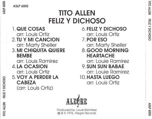 Tito Allen : Feliz Y Dichoso (CD, Album)