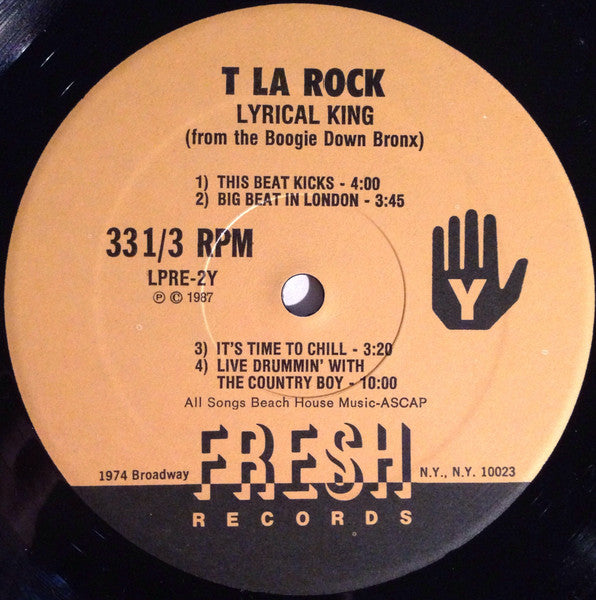T La Rock : Lyrical King (From The Boogie Down Bronx) (LP, Album)