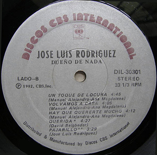 Jose Luis Rodriguez* : Dueño De Nada (LP, Album)