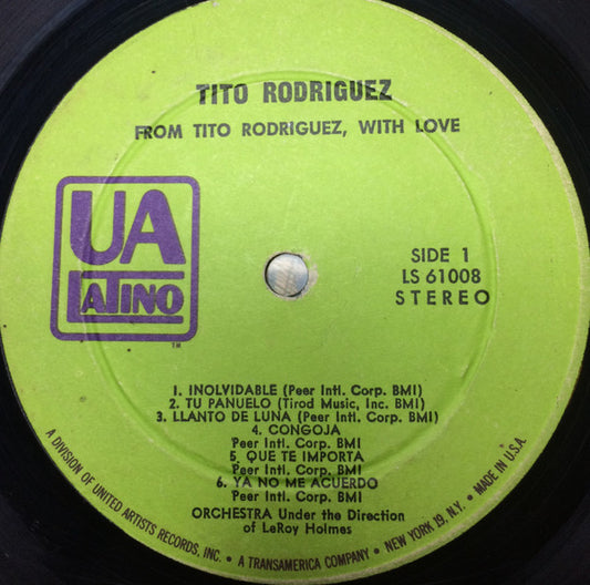 Tito Rodriguez : From Tito Rodriguez With Love (LP, RE)