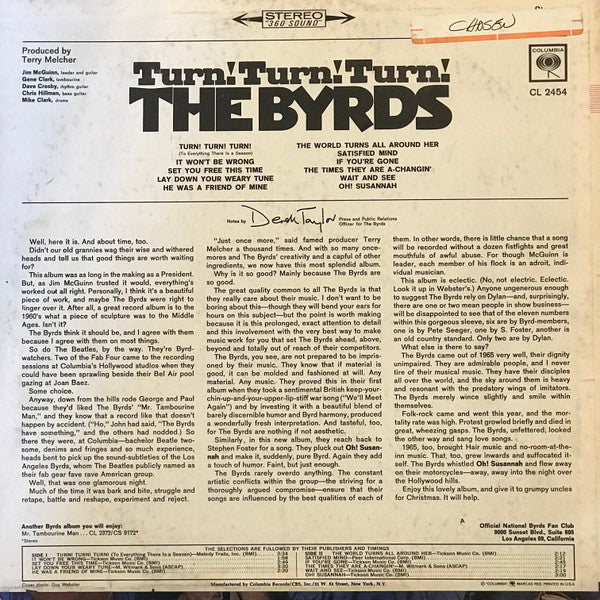 The Byrds : Turn! Turn! Turn! (LP, Album, RP, Ter)