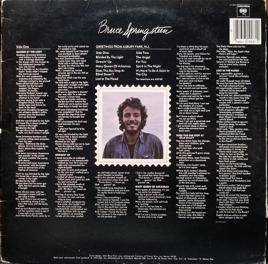 Bruce Springsteen : Greetings From Asbury Park, N.J. (LP, Album, RE, Ter)