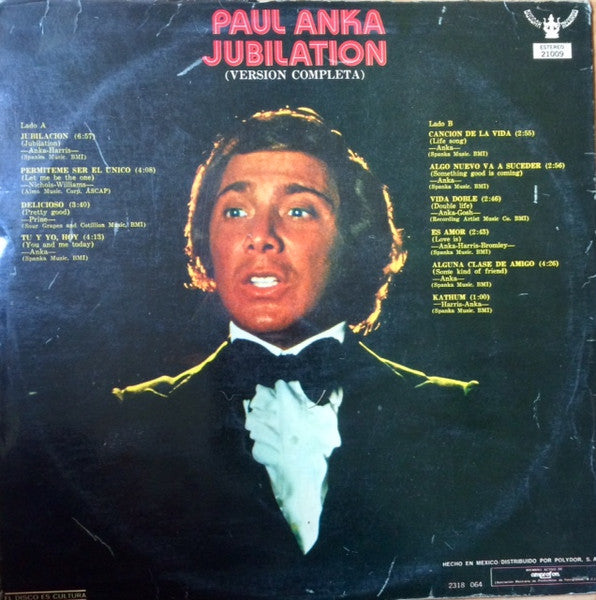 Paul Anka : Jubilation = Jubilación  (LP, Album)