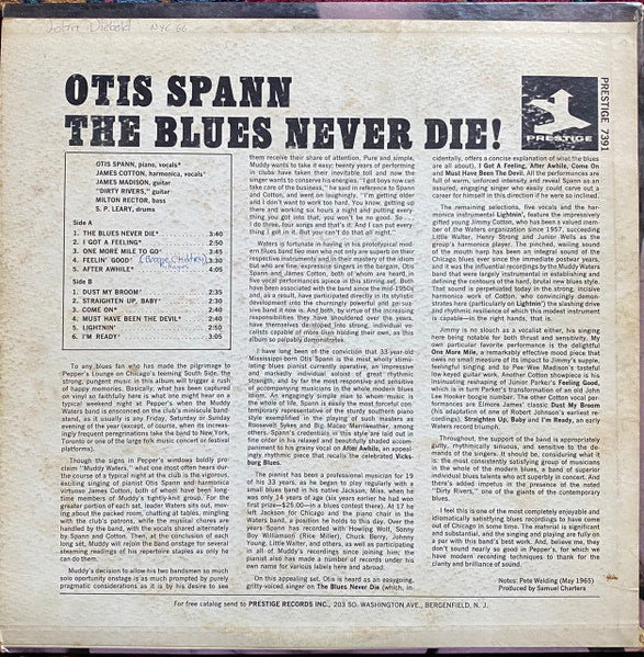 Otis Spann : The Blues Never Die! (LP, Album, Mono)