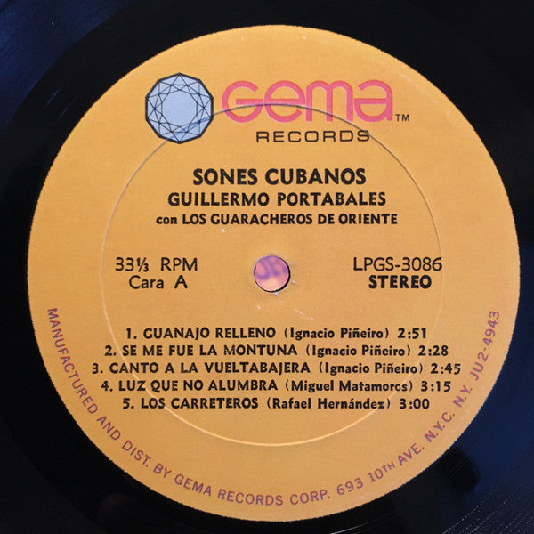 Guillermo Portabales Con Los Guaracheros De Oriente : Sones Cubanos (LP)