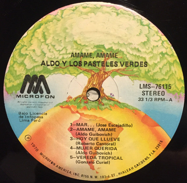 Aldo (14) Y Los Pasteles Verdes : Amame... Amame... (LP, Album)