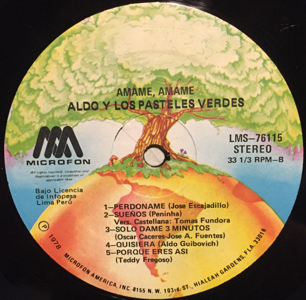 Aldo (14) Y Los Pasteles Verdes : Amame... Amame... (LP, Album)