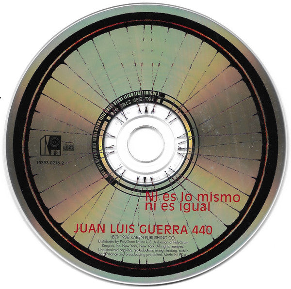 Juan Luis Guerra 4.40 : Ni Es Lo Mismo Ni Es Igual (CD, Album, RE)