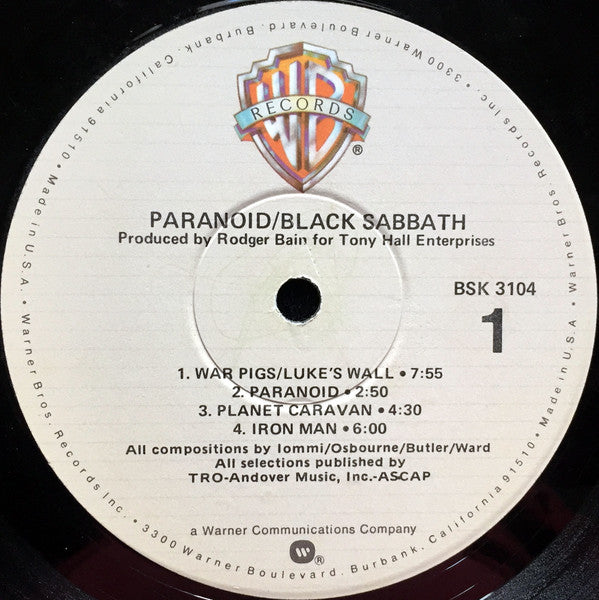 Black Sabbath : Paranoid (LP, Album, RE, Win)