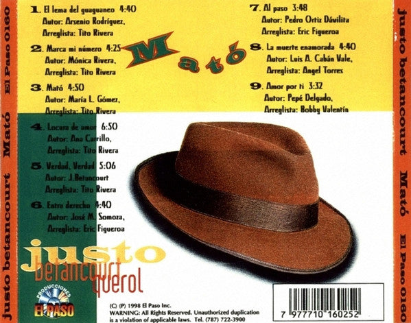 Justo Betancourt : Mató (CD, Album)