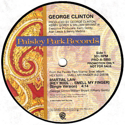 George Clinton : Martial Law (Hey Man...Smell My Finger) (12", Promo)
