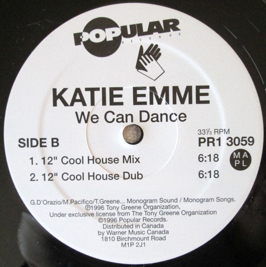 Katie Emme - We Can Dance vinyl record, 12" (Very Good Plus (VG+)) | Lulo Records