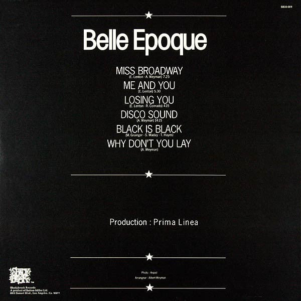 Belle Epoque : Miss Broadway (LP, Album, P/Mixed)