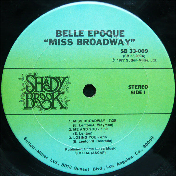 Belle Epoque : Miss Broadway (LP, Album, P/Mixed)