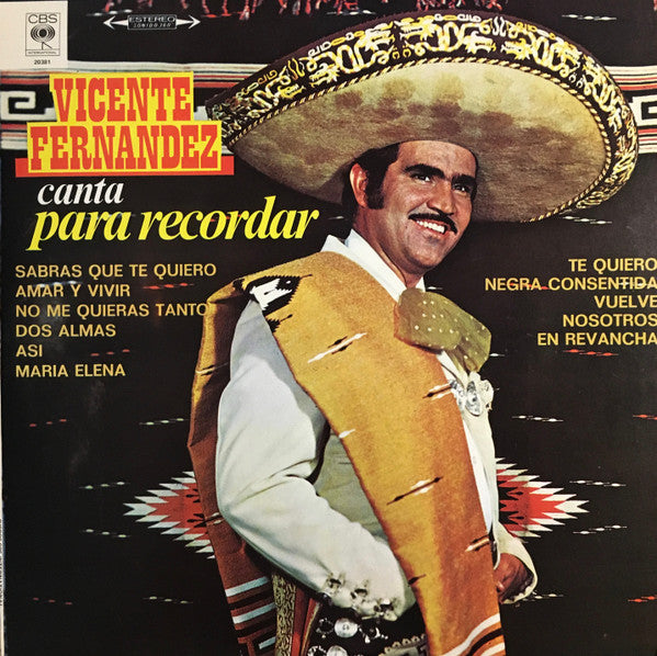 Vicente Fernandez : Canta Para Recordar (LP, Album)